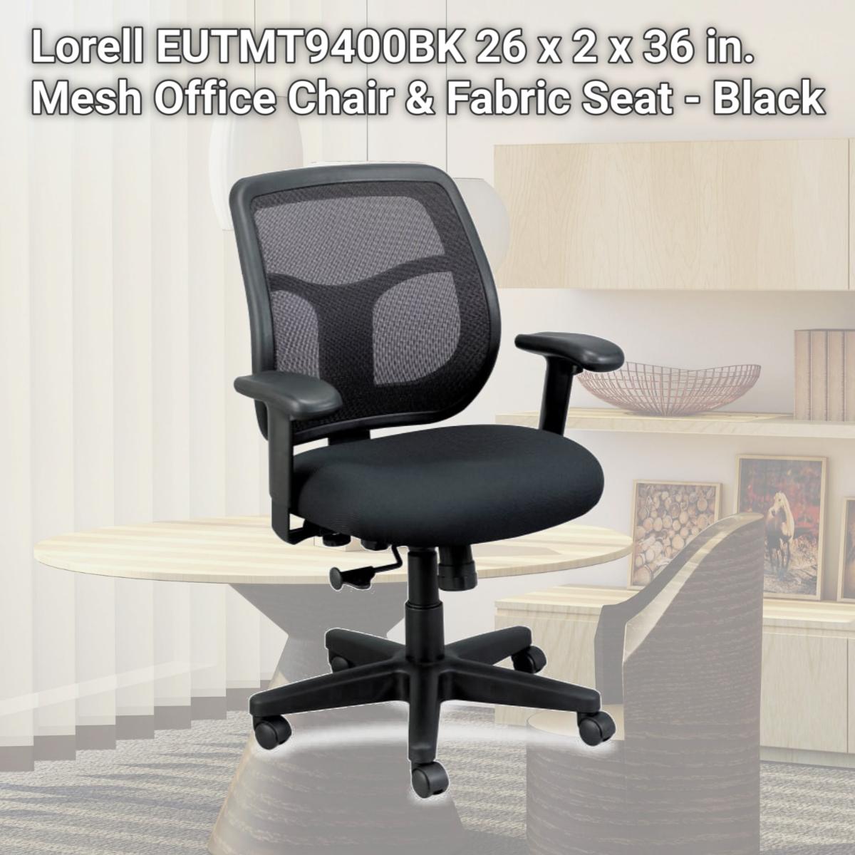 212 MAIN EUT 26 x 2 x 36 in. Mesh Office Chair & Fabric Seat - Black