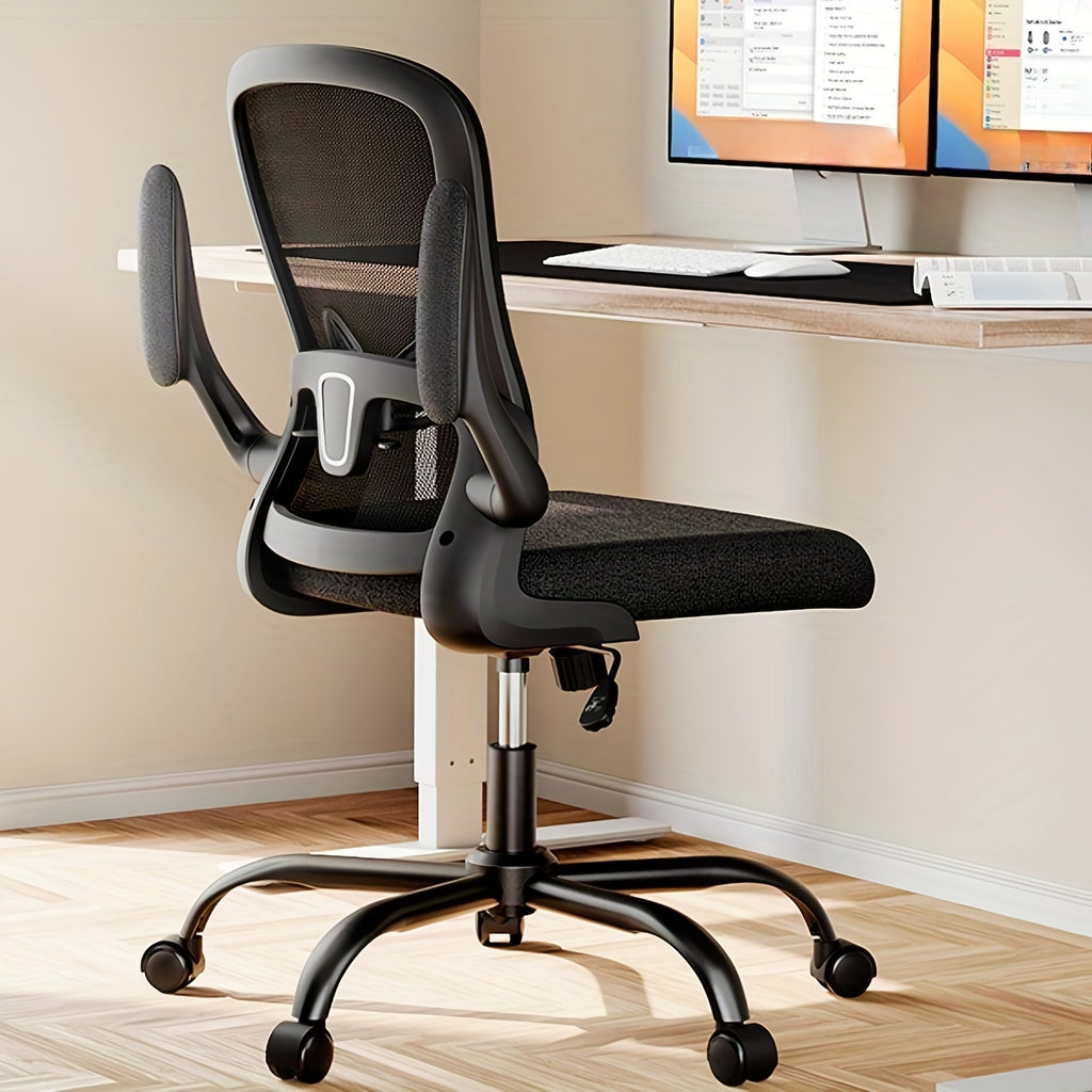 Ergonomic Office Chair, High Back Mesh Wide Seat, Gas Spring Double Monitor Stand, 3 Height Levels Under Desk Footrest, Perfect Match For Office With Multiple Choices.