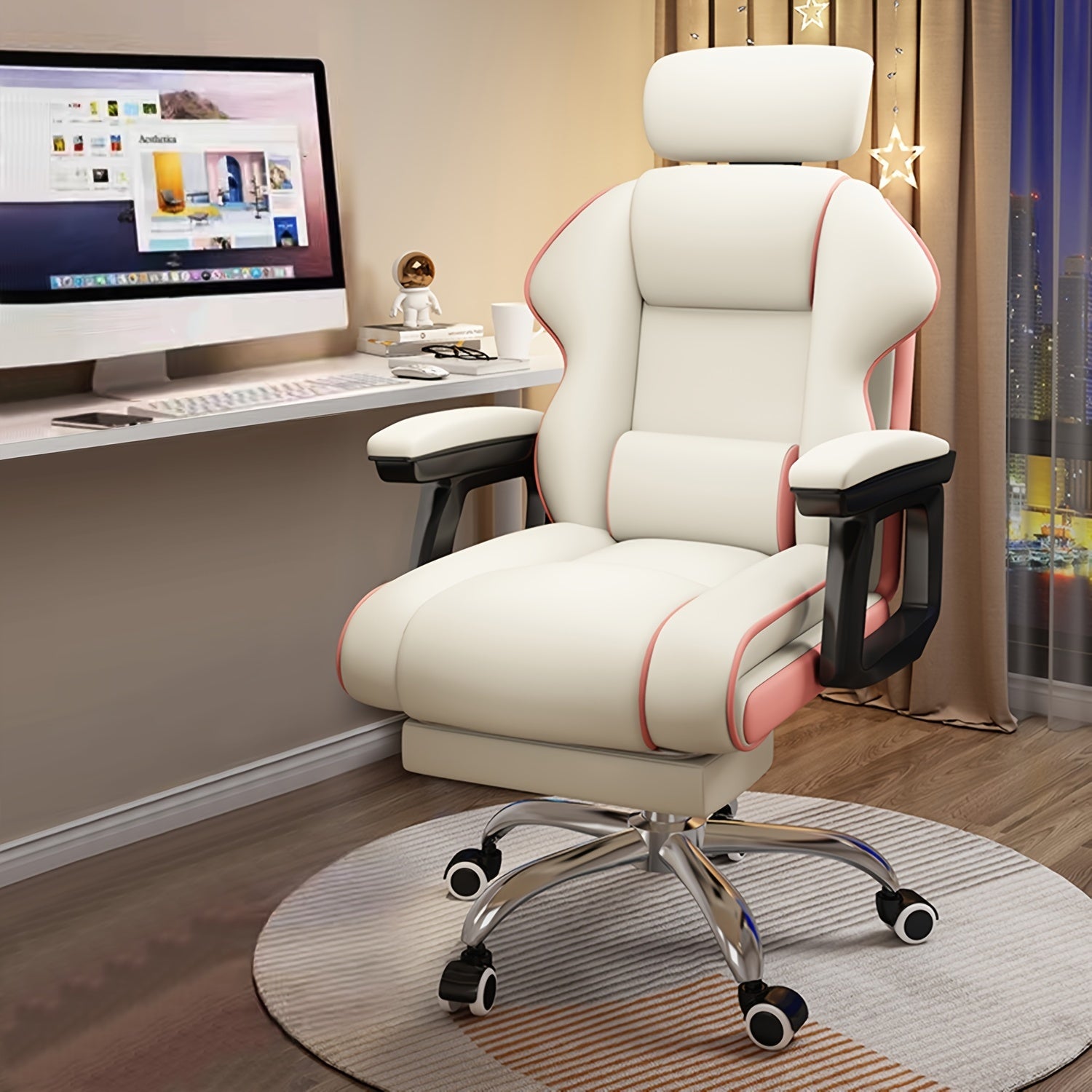Ergonomic Adjustable Height Computer Chair, Metal Frame with Memory Foam Cushion, Open Back, Swivel, Armrests, and Wheels - Home Office Desk Chair, Home Office Chair | Contemporary Design | Metal Frame Chair, Office Chair Cushion
