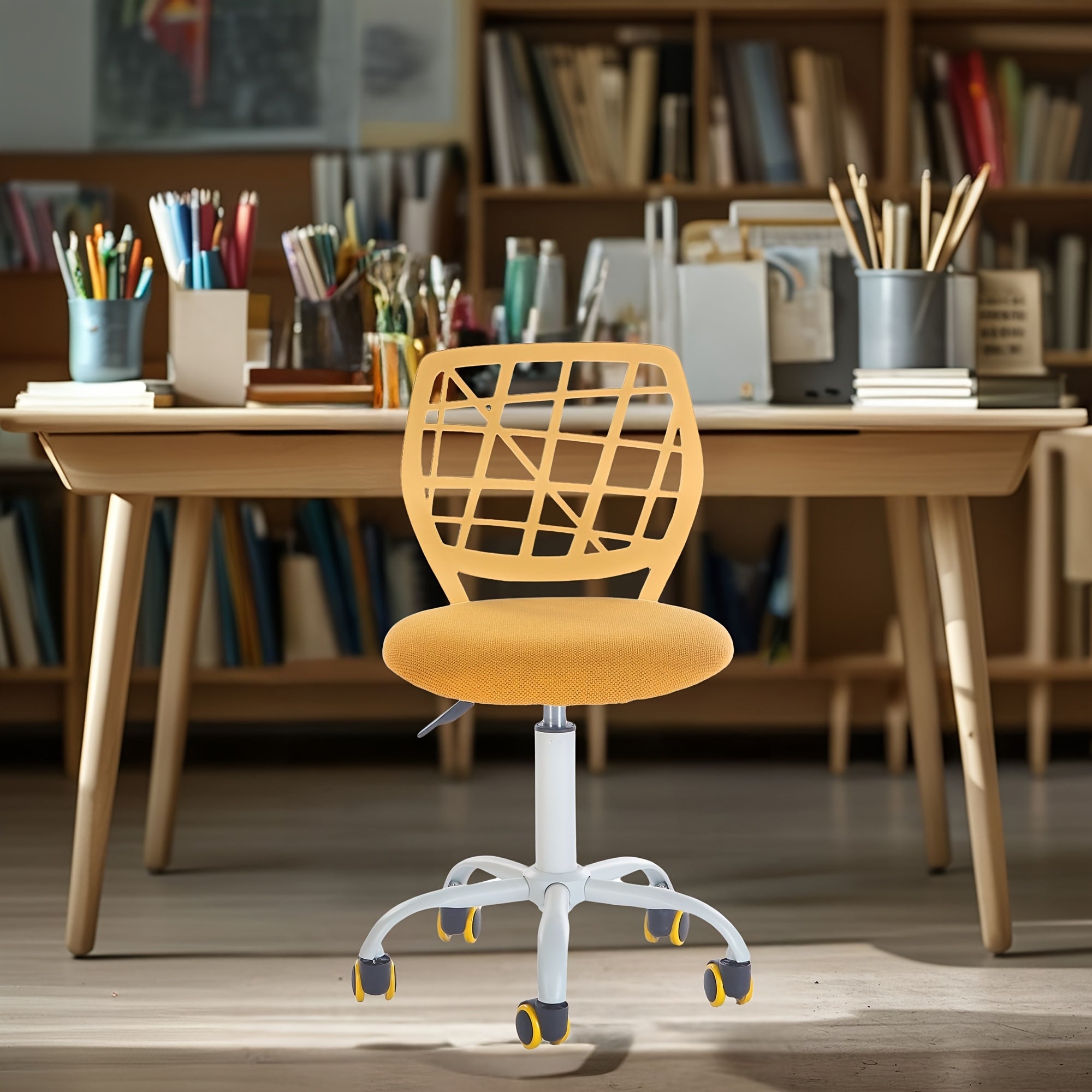 Ergonomic Pink Study Chair with Mesh Backrest & Padded Seat - Adjustable Height, Swivel Base for Desk and Home Office, Vibrant Design for Bedrooms and Study Areas, Desk Chair, FURNITURER