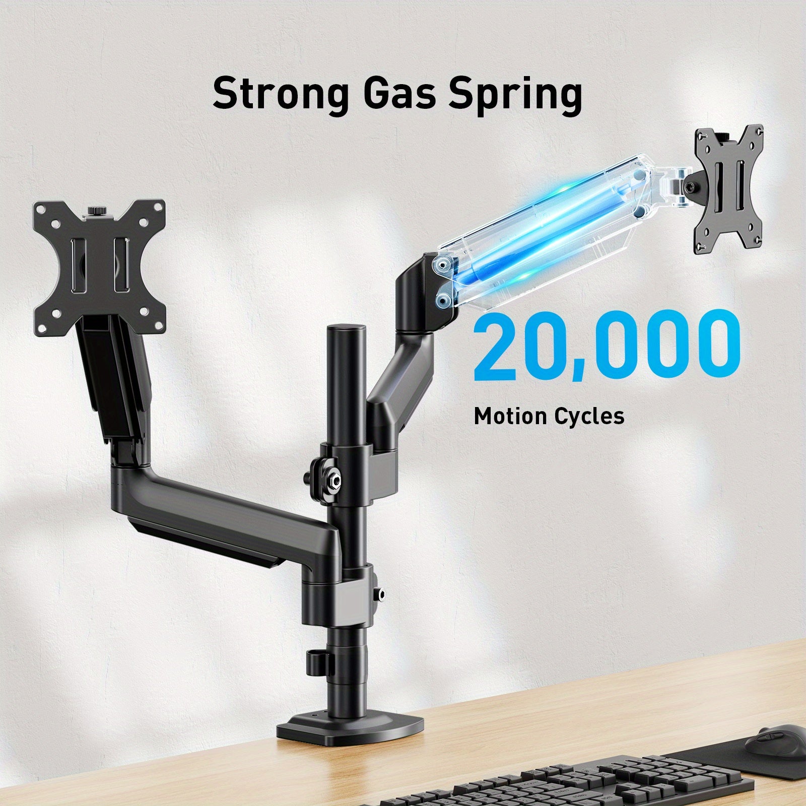 Ergonomic Office Chair, High Back Mesh Wide Seat, Gas Spring Double Monitor Stand, 3 Height Levels Under Desk Footrest, Perfect Match For Office With Multiple Choices.