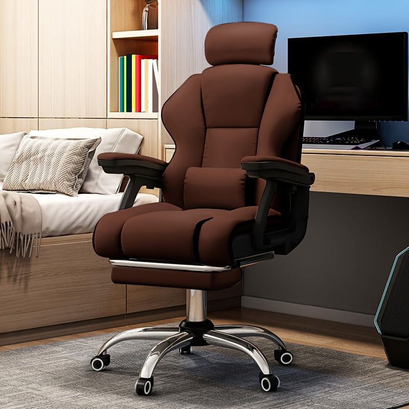 EXecutive Computer Chair Home Office Desk Chair, Adjustable Angle, Ergonomic Adjustable Height Chairs With Cushions Armrest For Long Time Seating-High Office Chair With Footrest